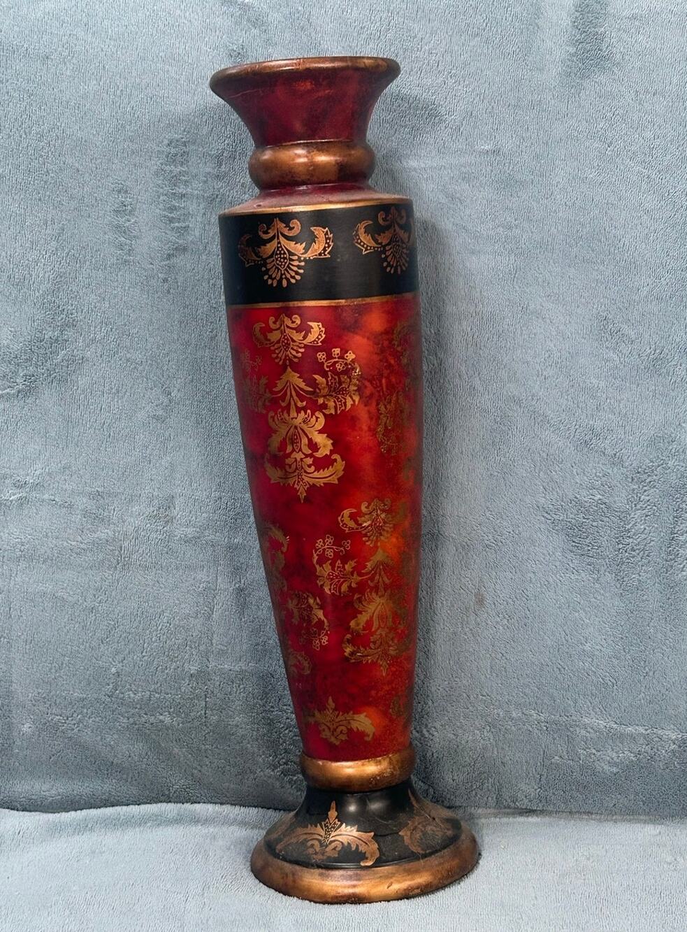 Large Ceramic Candleholder Ornate Decorative Pillar Base Vintage